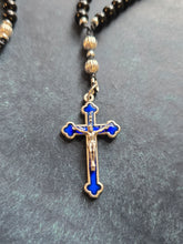 Load image into Gallery viewer, Blue Tigers Eye and Black Agate Rosary

