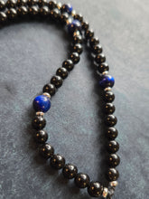 Load image into Gallery viewer, Blue Tigers Eye and Black Agate Rosary

